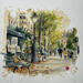 Painting Une promenade dans Paris by Flament Audrey | Painting Realism Urban Life style Still-life Watercolor Ink