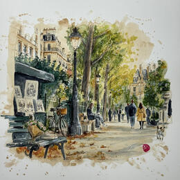 Painting Une promenade dans Paris by Flament Audrey | Painting