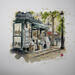 Painting Mille histoires à feuilleter by Flament Audrey | Painting Realism Urban Life style Still-life Watercolor Ink