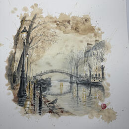 Painting Paris, un automne en silence by Flament Audrey | Painting