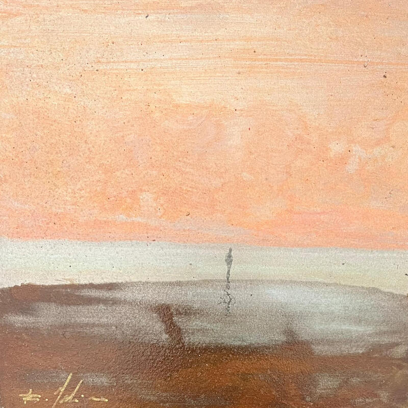 Gemälde Soir aux salins 2 von Mahieu Bertrand | Gemälde Figurativ Landschaften Metall