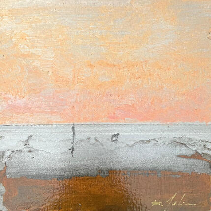 Painting Le promenade 2 by Mahieu Bertrand | Painting Figurative Metal Landscapes