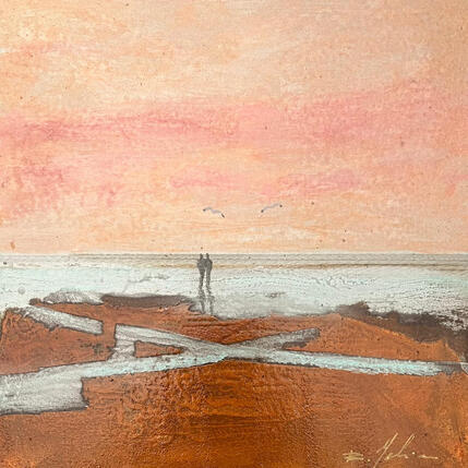 Painting Nocturne 1 by Mahieu Bertrand | Painting Figurative Metal Landscapes, Pop icons