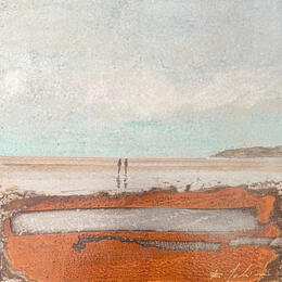 Painting La plage  by Mahieu Bertrand | Painting Figurative Metal Landscapes, Pop icons