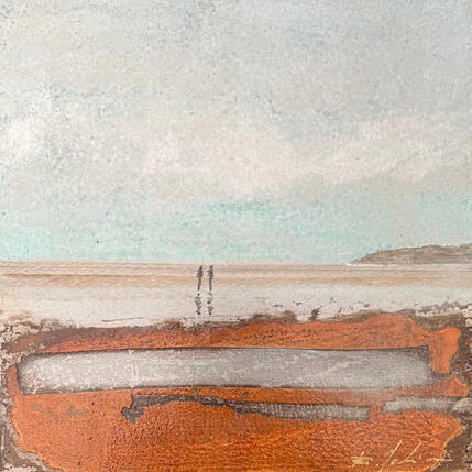 Painting La plage by Mahieu Bertrand | Painting Figurative Metal Landscapes, Pop icons