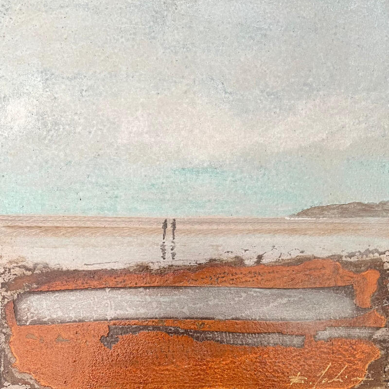 Painting La plage  by Mahieu Bertrand | Painting Figurative Landscapes Metal