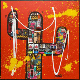 Painting POP CACTUS by Costa Sophie | Painting Pop-art Acrylic, Gluing, Upcycling Pop icons