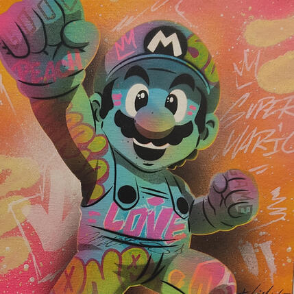 Painting Mario by Lemoine Mael | Painting Pop-art Acrylic, Graffiti Pop icons