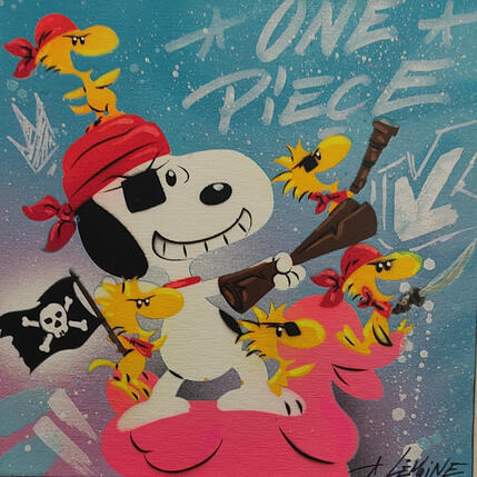 Painting Snoopy by Lemoine Mael | Painting Pop-art Acrylic, Graffiti Pop icons