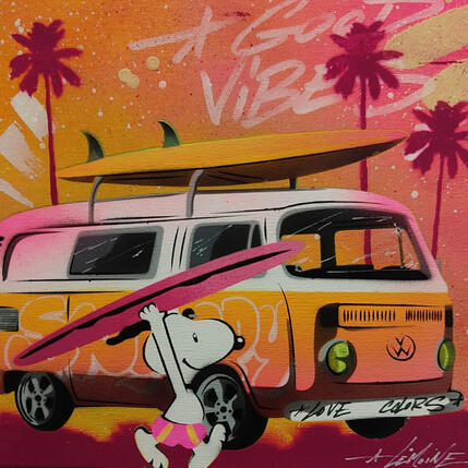 Painting Snoopy by Lemoine Mael | Painting Pop-art Acrylic, Graffiti Pop icons