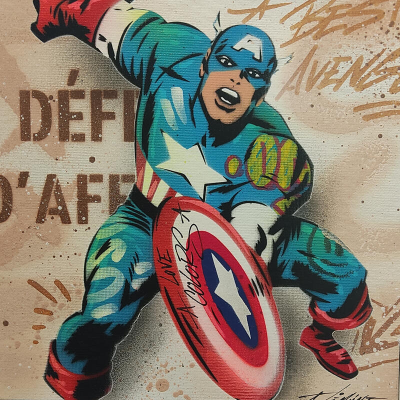 Painting America by Lemoine Mael | Painting Pop-art Pop icons Graffiti Acrylic