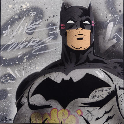 Peinture Batman par Lemoine Mael | Tableau Pop-art Acrylique, Graffiti Icones Pop