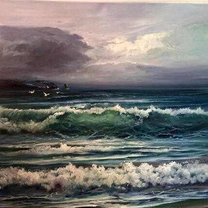 Peinture Tarde de tormenta (Cantabrico) par Cabello Ruiz Jose | Tableau