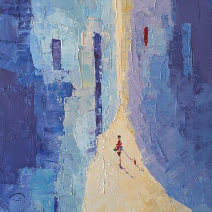 Painting La rue bleue by Tomàs | Painting