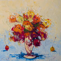 Peinture Dues cireres par Tomàs | Tableau