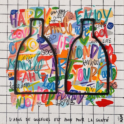 Painting ABUS ENJOY by Mam | Painting Pop-art Acrylic Pop icons