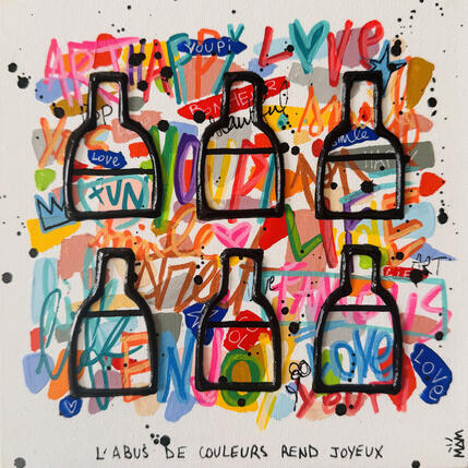 Painting JOYEUX by Mam | Painting Pop-art Acrylic Pop icons