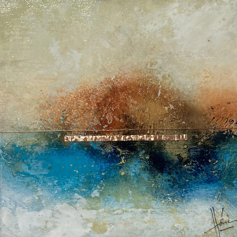 Painting Abstraction # 4989 by Hévin Christian | Painting Abstract Minimalist Oil Acrylic Pastel