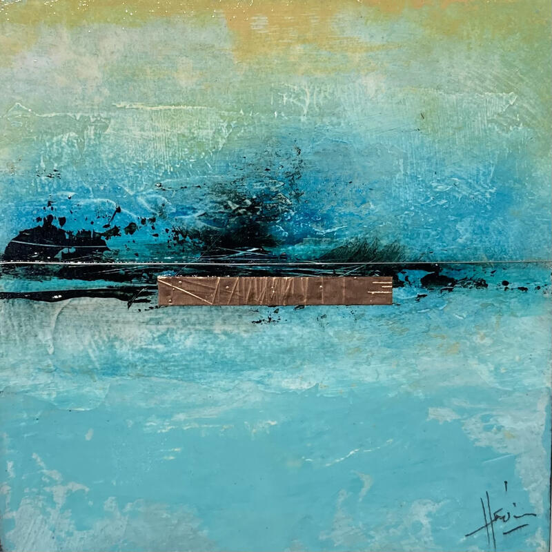 Painting Abstraction # 4987 by Hévin Christian | Painting Abstract Minimalist Oil Acrylic Pastel