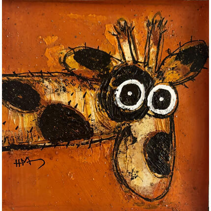 Painting Girafe curious by Maury Hervé | Painting Raw art Acrylic, Ink Animals