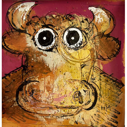 Painting Bull by Maury Hervé | Painting Raw art Acrylic, Ink Animals