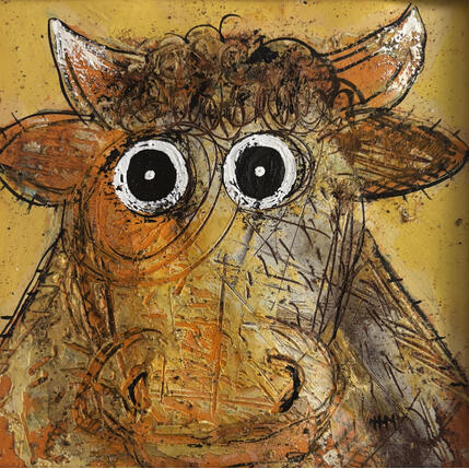 Painting Sir bull by Maury Hervé | Painting Raw art Acrylic, Ink Animals, Pop icons