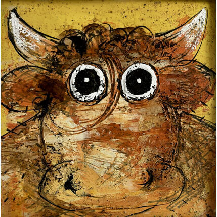 Painting Yellow bull by Maury Hervé | Painting Raw art Acrylic, Ink Animals, Pop icons