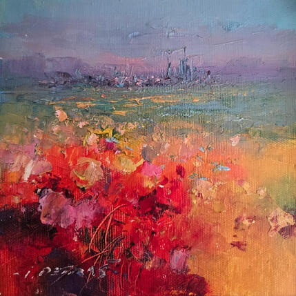 Painting Crimson Field by Petras Ivica | Painting