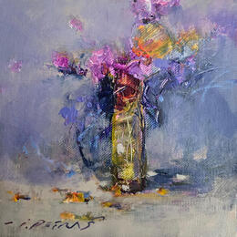 Painting Purple Bouquet  by Petras Ivica | Painting