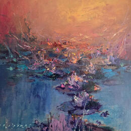 Painting Golden Twilight by Petras Ivica | Painting