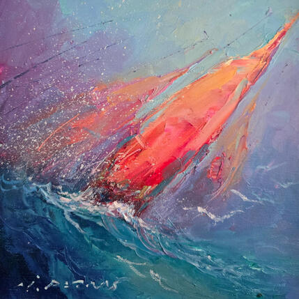Painting The Red Sail by Petras Ivica | Painting