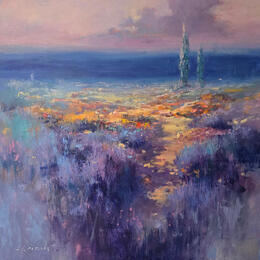 Peinture Lavender Field par Petras Ivica | Tableau