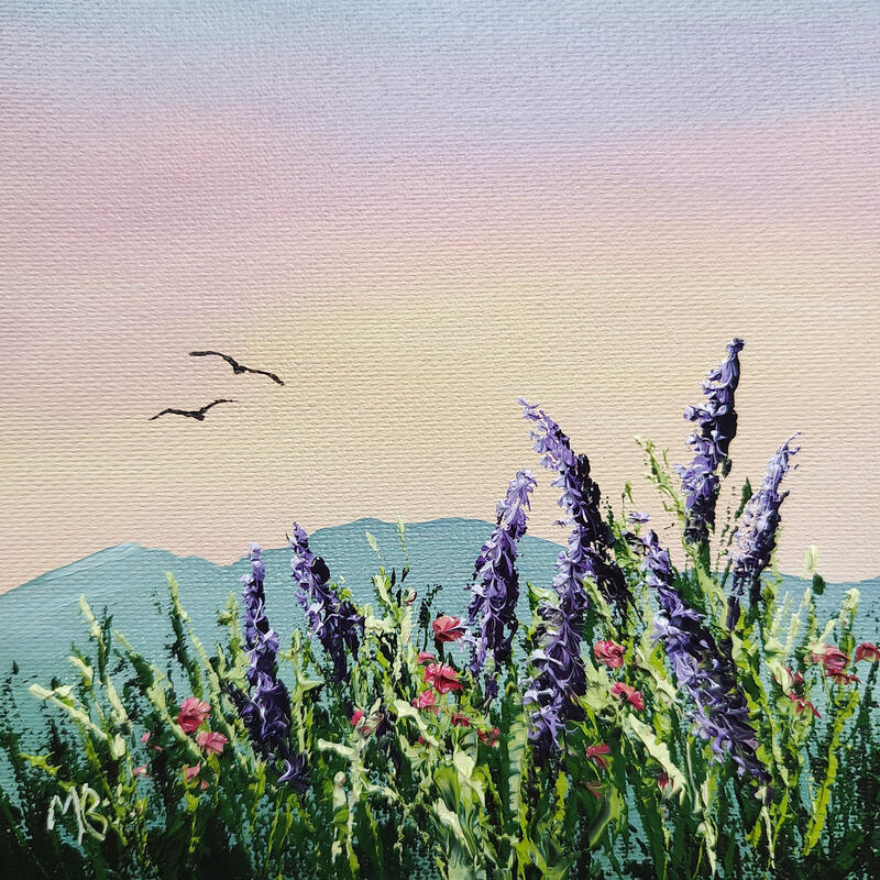 Painting Survoler la Provence by Blandin Magali | Painting Figurative Landscapes Oil