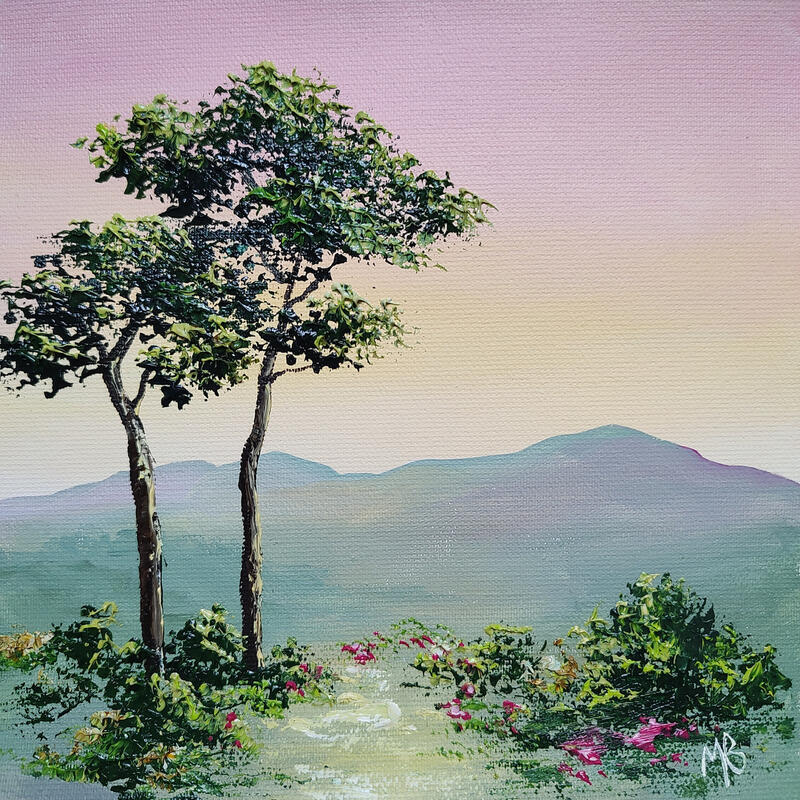 Painting Paysage onirique by Blandin Magali | Painting Figurative Landscapes Oil
