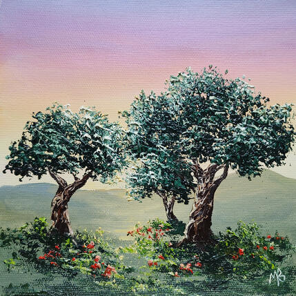 Painting Lumière et paix by Blandin Magali | Painting Figurative Oil Landscapes, Pop icons