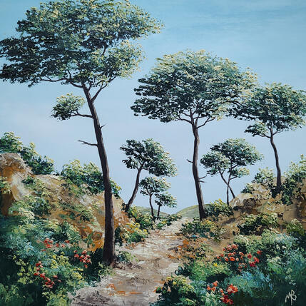 Painting Un parfum de terre chaude by Blandin Magali | Painting Figurative Oil Landscapes