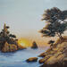 Peinture Crépuscule sur Sugiton par Blandin Magali | Tableau Figuratif Paysages Huile