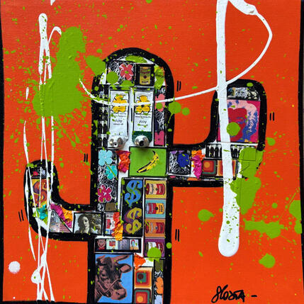 Painting POP CACTUS by Costa Sophie | Painting Pop-art Acrylic, Gluing, Upcycling Pop icons