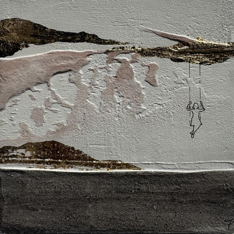 Painting EVE by Roma Gaia | Painting Subject matter Minimalist Acrylic Sand