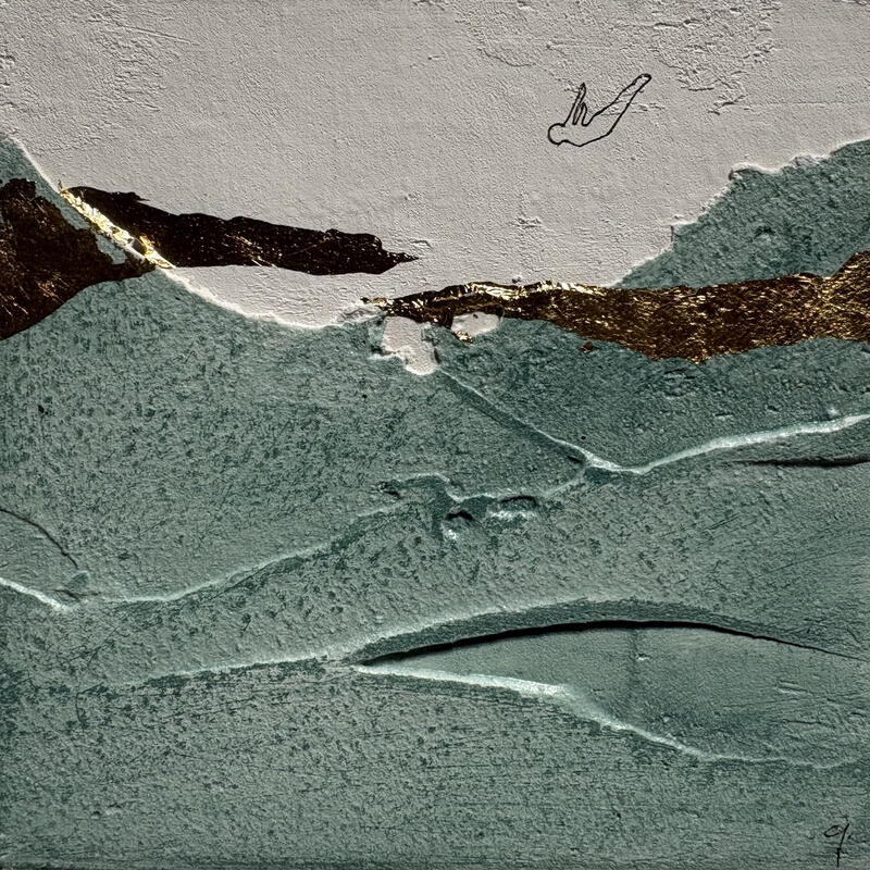 Painting ON MY MIND by Roma Gaia | Painting Subject matter Minimalist Acrylic Sand