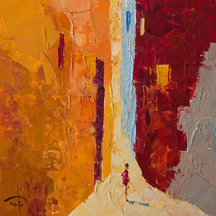 Painting Tornaré aviat by Tomàs | Painting Abstract Oil Urban