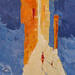 Peinture La casa azul par Tomàs | Tableau Abstrait Huile