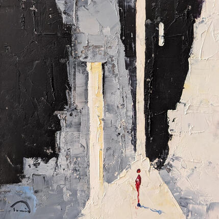 Painting Rojo by Tomàs | Painting Abstract Oil Urban