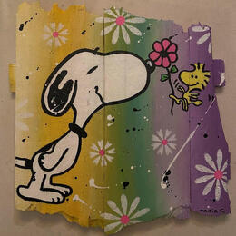 Painting F2  Cadeau fleuri by Marie G.  | Painting Pop-art Acrylic, Wood Pop icons