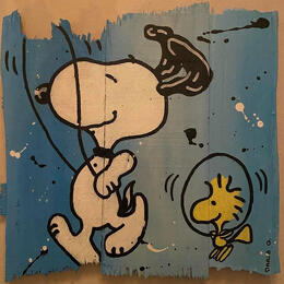 Painting F2  Saute qui peut by Marie G.  | Painting Pop-art Acrylic, Wood Pop icons
