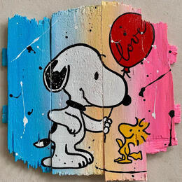 Painting F3  Cadeau by Marie G.  | Painting Pop-art Acrylic, Gluing, Wood Pop icons