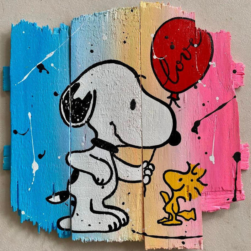 Peinture F3  Cadeau par Marie G.  | Tableau Pop-art Icones Pop Bois Acrylique Collage