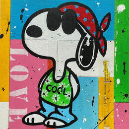 Painting F4 Peace and Love by Marie G.  | Painting Pop-art Acrylic, Wood Pop icons