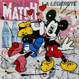 Painting F4  AMOUREUX by Marie G.  | Painting Pop-art Acrylic, Gluing, Wood Pop icons