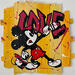 Gemälde F4  Mickey LOVE von Marie G.  | Gemälde Pop-Art Pop-Ikonen Holz Acryl